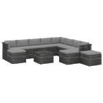 Set Divani da Giardino Pallet 12 pz con Cuscini Massello Pino