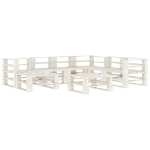 Set Divani da Giardino 8 pz su Pallet in Legno Bianco