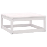 Poggiapiedi da Giardino 70x70x30 cm Bianco in Legno Massello di Pino