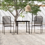 Set Mobili da Pranzo per Giardino 3 pz Nero