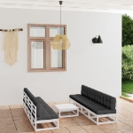 Set Divani da Giardino 9 pz con Cuscini Legno Massello di Pino