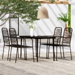 Set Mobili da Pranzo per Giardino 5 pz Nero