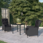 Set Mobili da Pranzo per Giardino 3 pz Grigio Scuro