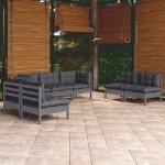 Set Divani da Giardino 7 pz con Cuscini Legno Massello di Pino