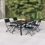 Set da Pranzo per Giardino 5 pz Grigio e Nero