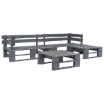 Set Divani da Giardino con Pallet 4 pz in Legno Grigio