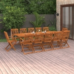 Set Pranzo da Giardino 13 pz in Legno Massello di Acacia