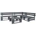 Set Divani da Giardino con Pallet 4 pz in Legno Grigio