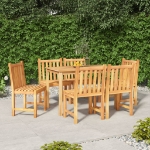 Set da Pranzo da Giardino 7 pz in Legno Massello di Teak