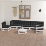 Set Divani da Giardino 8 pz con Cuscini Legno Massello di Pino