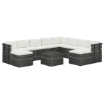 Set Divani da Giardino Pallet 11 pz con Cuscini Massello Pino