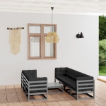 Set Divani da Giardino 8 pz con Cuscini Legno Massello Pino