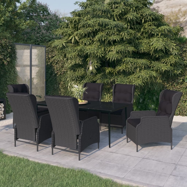 Set Mobili da Pranzo per Giardino 7 pz Grigio Scuro