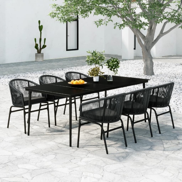 Set da Pranzo da Giardino 7 pz Grigio