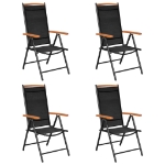 Set da Pranzo da Giardino 5 pz in Alluminio Nero