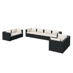 Set Divani da Giardino 8 pz con Cuscini in Polyrattan Nero