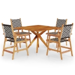 Set Mobili da Pranzo per Giardino 5 pz Legno Massello di Acacia