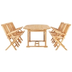 Set da Pranzo per Esterni 7 pz 150-200x100x75 cm Teak Massello