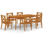 Set da Pranzo per Giardino 7 pz in Legno Massello di Acacia