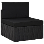 Set Divani da Giardino 6 pz con Cuscini in Polyrattan Nero