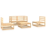 Set Divani da Giardino 5 pz in Legno Massello di Pino