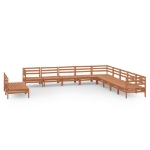 Set Divani da Giardino 11 pz in Legno Massello di Pino Miele