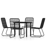 Set Mobili da Pranzo per Giardino 5 pz Nero