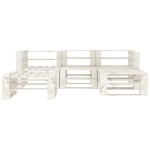 Set Divani da Giardino 5 pz su Pallet in Legno Bianco