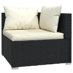 Set Salotto da Giardino 5 pz con Cuscini in Polyrattan Nero