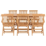 Set da Pranzo per Esterni 7 pz 150-200x100x75 cm Teak Massello