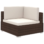 Set Divani da Giardino 6 pz con Cuscini in Polyrattan Marrone