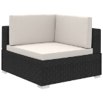 Set Divani da Giardino 6 pz con Cuscini in Polyrattan Nero