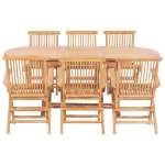 Set da Pranzo per Esterni 7 pz 150-200x100x75 cm Teak Massello