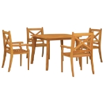 Set Mobili da Pranzo per Giardino 5 pz Legno Massello di Acacia