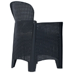 Set Pranzo da Giardino 5 pz in Plastica Antracite Stile Rattan