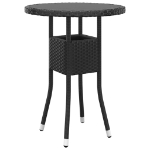 Set da Pranzo per Giardino 3 pz in Polyrattan Nero