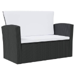 Set Divani da Giardino 8 pz con Cuscini in Polyrattan Nero