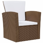 Set Divani da Giardino 16 pz con Cuscini in Polyrattan Marrone