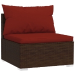 Set Divani da Giardino 2 pz con Cuscini in Polyrattan Marrone