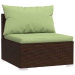 Set Divani da Giardino 3 pz con Cuscini in Polyrattan Marrone