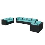 Set Divani da Giardino 8 pz con Cuscini in Polyrattan Nero