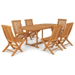 Set da Pranzo da Giardino 7 pz in Legno Massello di Teak