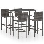 Set da Bar da Giardino 5 pz in Polyrattan Grigio