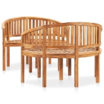 Set Salotto da Giardino 3 pz Design Curvo in Massello di Teak