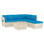 Set Divani da Giardino su Pallet 6 pz con Cuscini Legno Abete