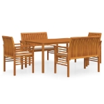 Set da Pranzo per Esterni 5pz con Cuscini Legno Massello Acacia