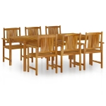 Set da Pranzo per Giardino 7 pz in Legno Massello di Acacia