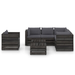 Set Divani da Giardino con Cuscini 8pz Legno Impregnato Grigio