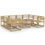 Set Divani da Giardino 9 pz in Legno di Pino Impregnato Verde