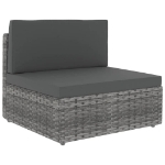 Set Divani da Giardino 8 pz con Cuscini in Polyrattan Grigio